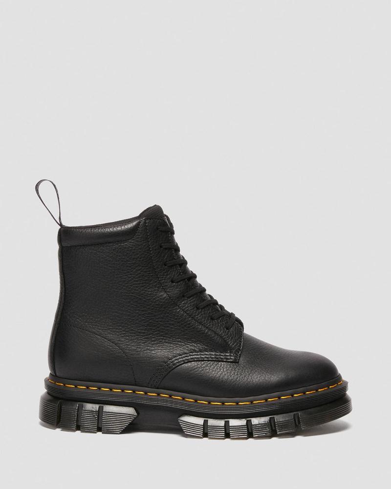 Black Men's Dr Martens Rikard Lunar Leather Platform Boots | CA 564XYU